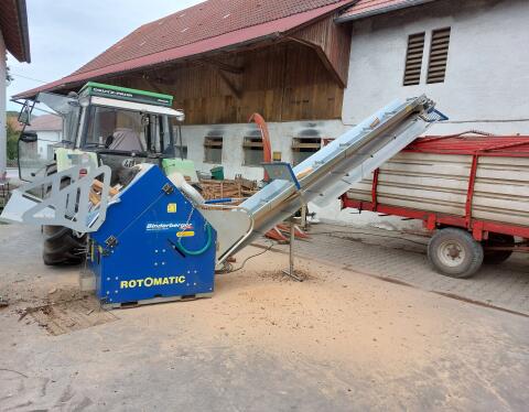 Lohnsägen mit Trommelsäge, Binderberger Rotomatic