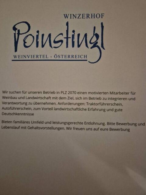Mitarbeiter für Weinbau und Landwirtschaft