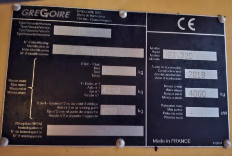 Verkaufe Traubenvollernter Gregoire G3 220