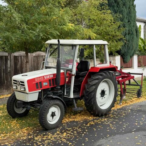 Steyr 8045 Traktor + Anhänger + Grubber