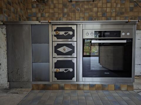 Etagenherd Gas mit Miele Backofen/Herd Kombi H2267-1EP