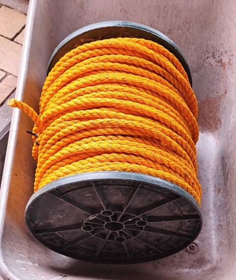 Nylonseil, Nylontau, gelb, 150 m am Stück, 13 mm stark