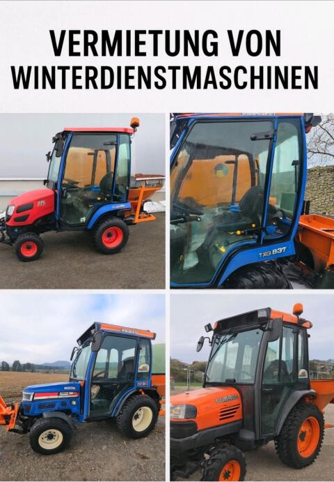 Winterdienstfahrzeuge mit Pflug und Streuer zu mieten