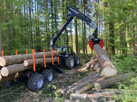 BMF 17 t Rückewagen mit Cranab FC13-10 m Kran