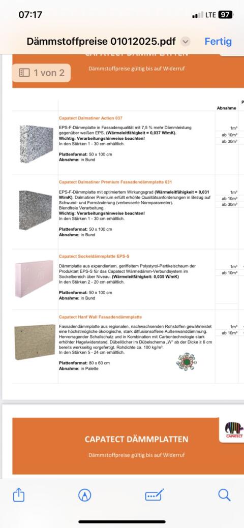 Baustoffe Fassadenmaterial Eps Xps Capatect Röfix Baumit