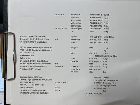 Verschiedene Lacke und Härter