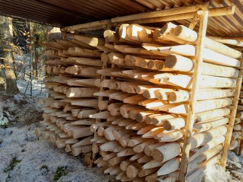 Zaunsäulen, Holzpfähle