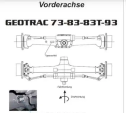 Suche Vorderachse Achsbrücke Geotrac 73 83 93 Geo