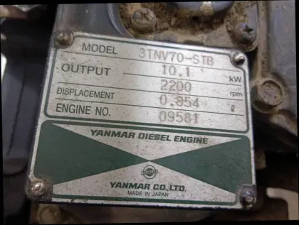 Bagger Motor Yanmar 3TNV70-STB