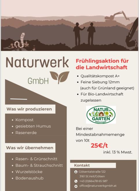 Qualitätskompost A+ 12mm Frühlingsaktion Landwirtschaft