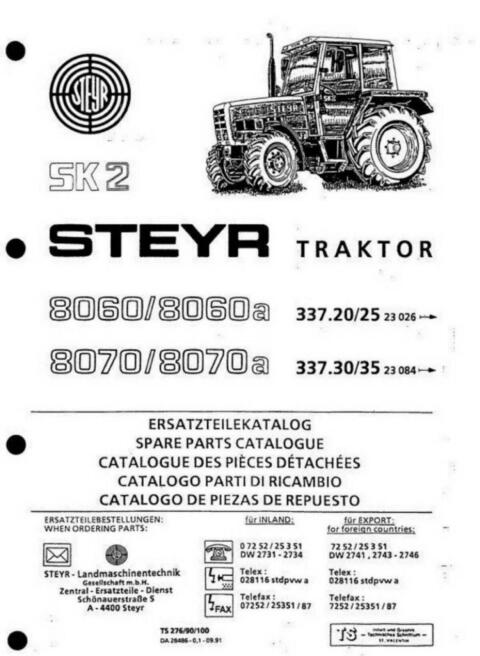 Ersatzteilkatalog Steyr 8060/8070 SK2