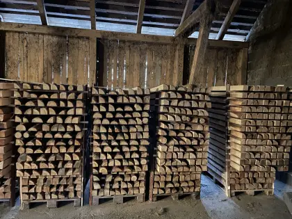 2 m Lärchenstecken, Spitzen, Stempel, Zaunpfahl