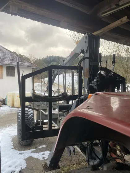 Rückewagen Eigenbau Palms 610 Kran