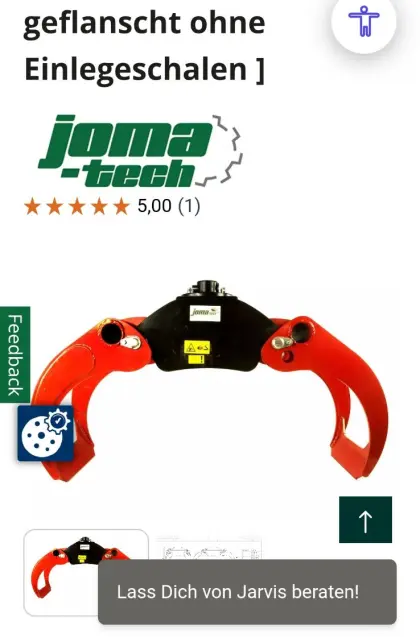 Forstgreifer Jomatech OG19 mit 4,5 t Rotator geflanscht