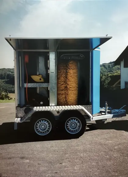 Waschanlage für Hühnerstall Lattenrost