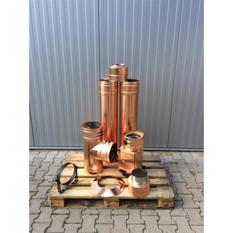 Edelstahlkamin Kupfer Dm. 150 ca. 3,3 m Gesamtlänge