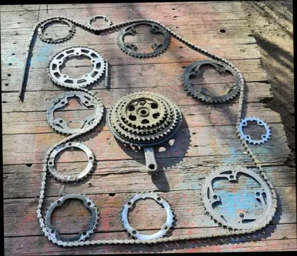 Fahrrad-Kettenräder und Kette