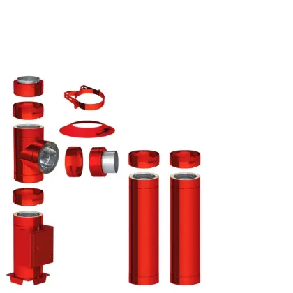 Edelstahlkamin RAL Dm. 150 ca. 3,2 m Gesamtlänge