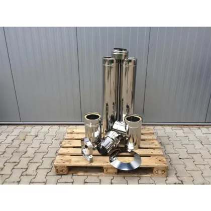 Edelstahlkamin Dm. 150 ca. 3,2m Gesamtlänge