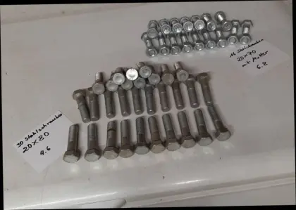 Schrauben 20 x 80, 20 x 70