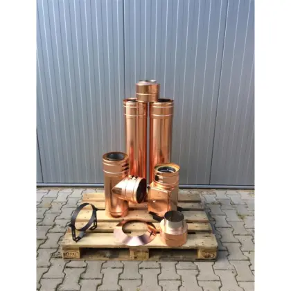 Edelstahlkamin Kupfer Dm. 150 ca. 3,3 m Gesamtlänge