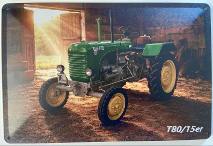 Blechschild 30x20cm 15er Steyr Traktor in der Scheune