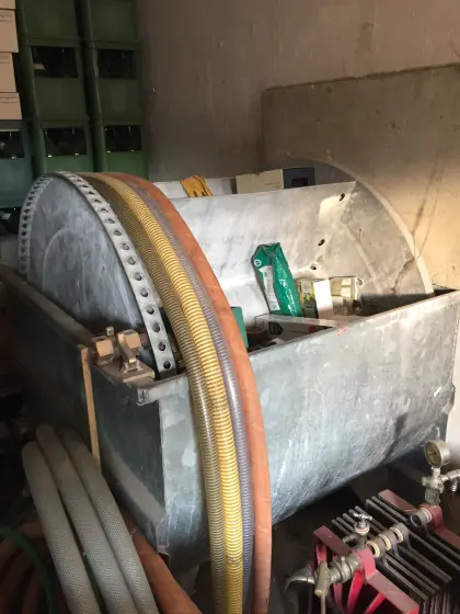 Einweichrad mit el. Motor, verzinkt, guter Zustand