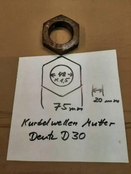 Kurbelwelle Mutter Deutz Traktor D 30