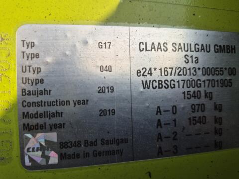 Seitenschwader Claas Liner 1700 Twin Bj. 2019