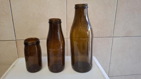 Milchflaschen braun 1,0,5,0,25 l