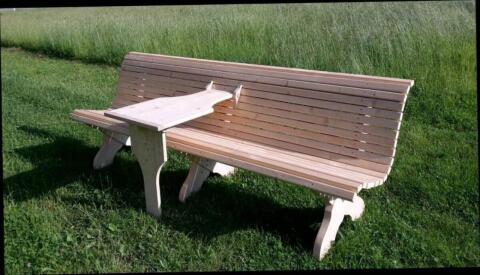 Hausbank, Gartenbank aus Tanne/Fichte mit Tisch