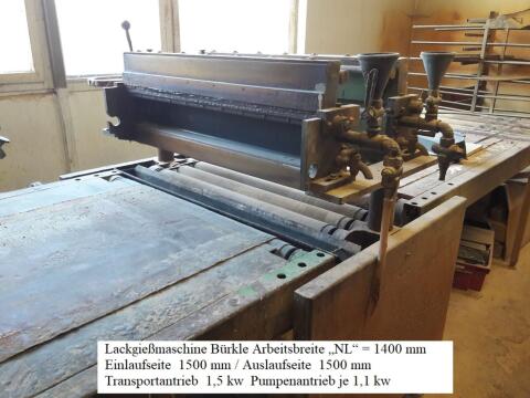 Lackgießmaschine Bürkle Schreinerei Tischlerei