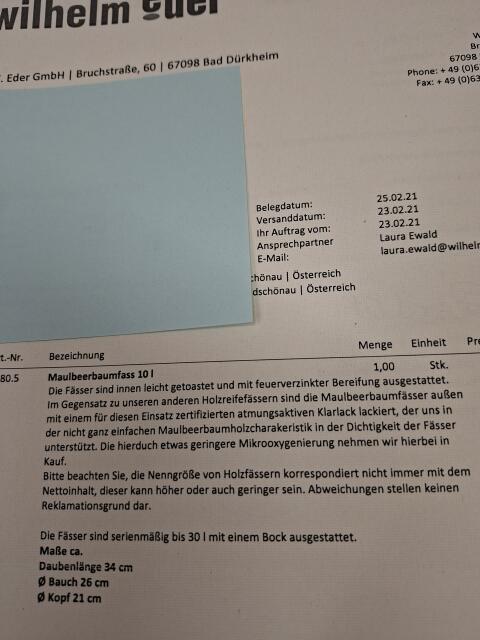 Holzfass Brennerei Schnapsfass