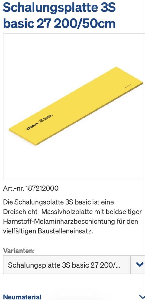 Doka Schaltafel 3sBasic