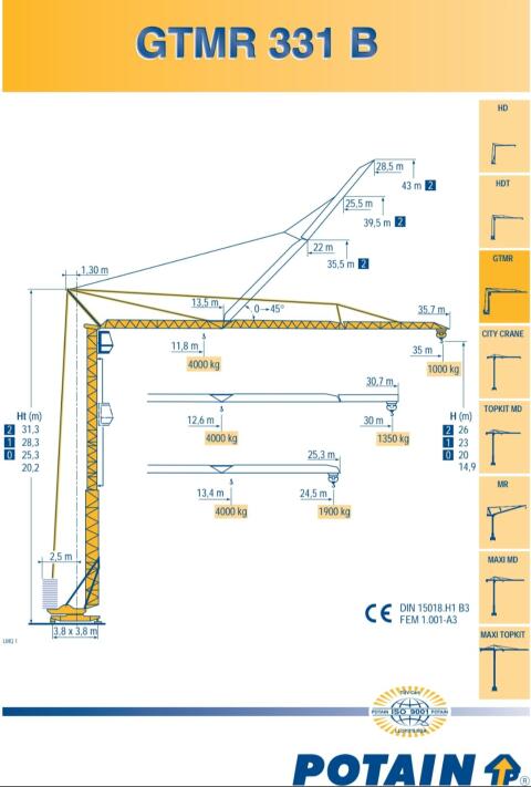 Turmdrehkran, Baukran Potain 331B