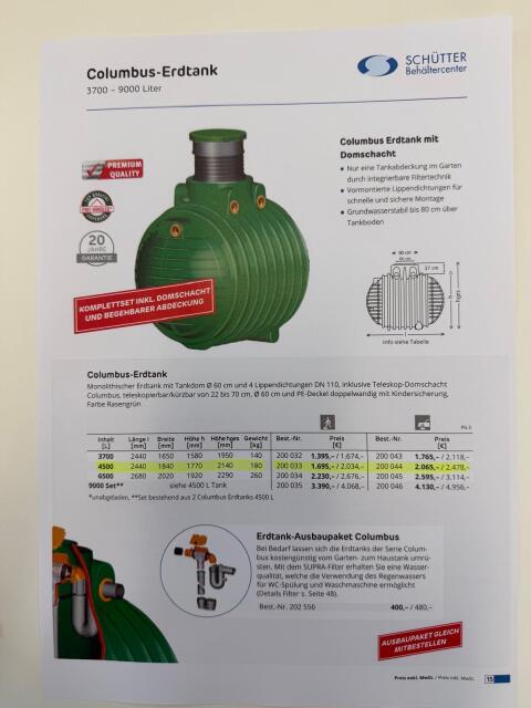 Neuwertige Erdtanks zur Wasserspeicherung