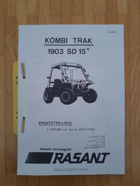 Rasant 1903 / 1903 SD Kombi-Trak, Mähtrak, Ersatzteilliste.