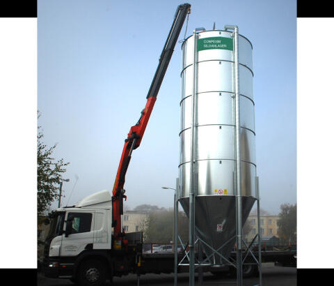 Getreidesilo Trichtersilo 35,5 t fertig montiert geliefert