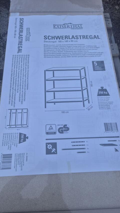 2 x Schwerlastregal 180 x 160 x 60