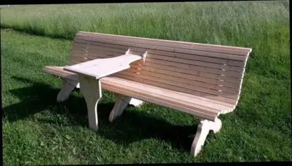 Hausbank, Gartenbank aus Tanne/Fichte mit Tisch