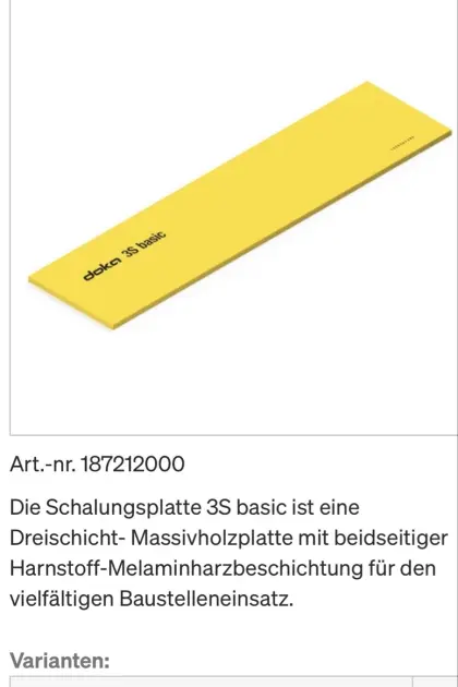 Doka Schaltafel 3sBasic