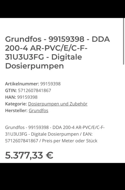 Grundfos Dosierpumpe DDA 200-4
