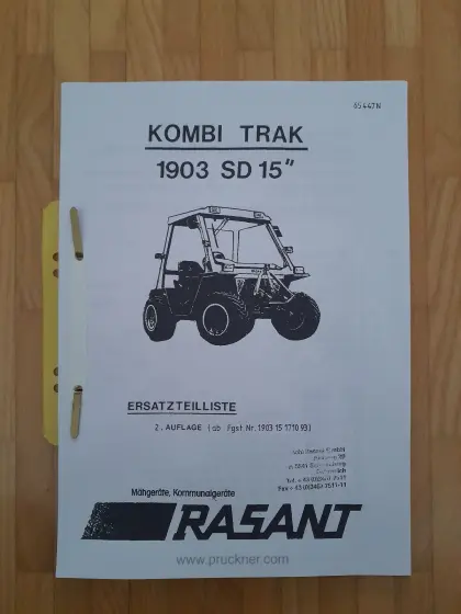 Rasant 1903 / 1903 SD Kombi-Trak, Mähtrak, Ersatzteilliste.