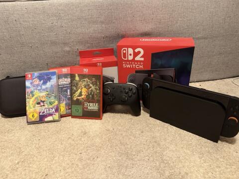 Nintendo Switch 2, 6 Spiele und Pro Controller