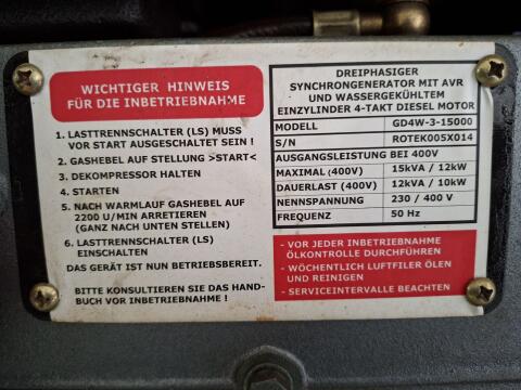 Notstromaggregat GD4WS-3-012kW-EBDCZ
