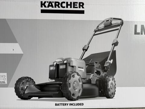 Kärcher Akku-Rasenmäher Heckenschere und Rasentrimmer