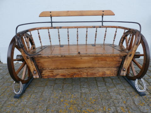 Gartenbank, Sitzbank, Kutschensitzbank, Geschenk, Deko