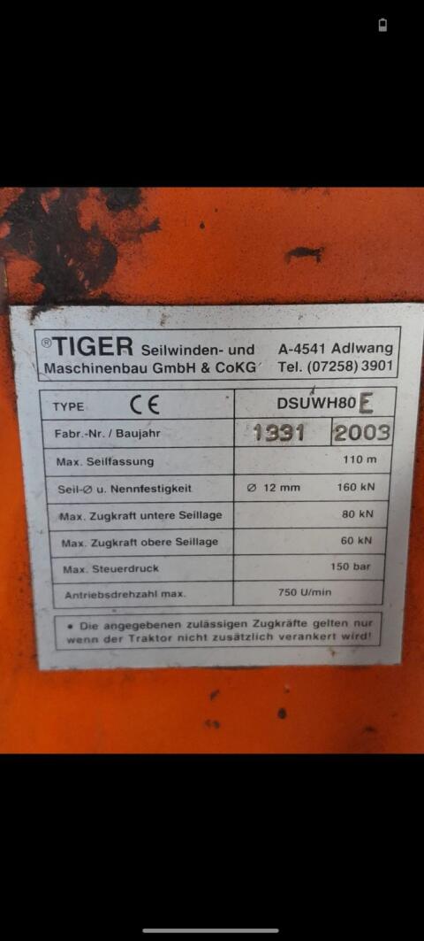 Tiger DSUWH80E inkl. HaFo Hilfswinde