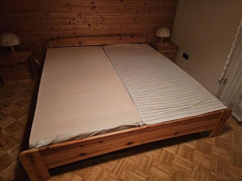 Doppelbett Kiefer inkl. Zubehör