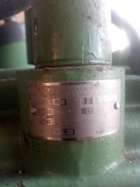 Vakuumpumpe Westfalia RPS 800 Regelventil